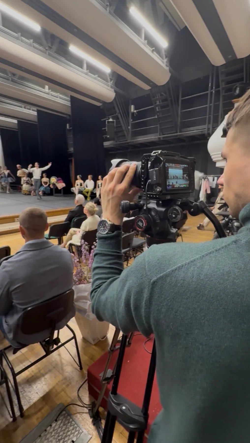 Filming during a theatre rehearsal