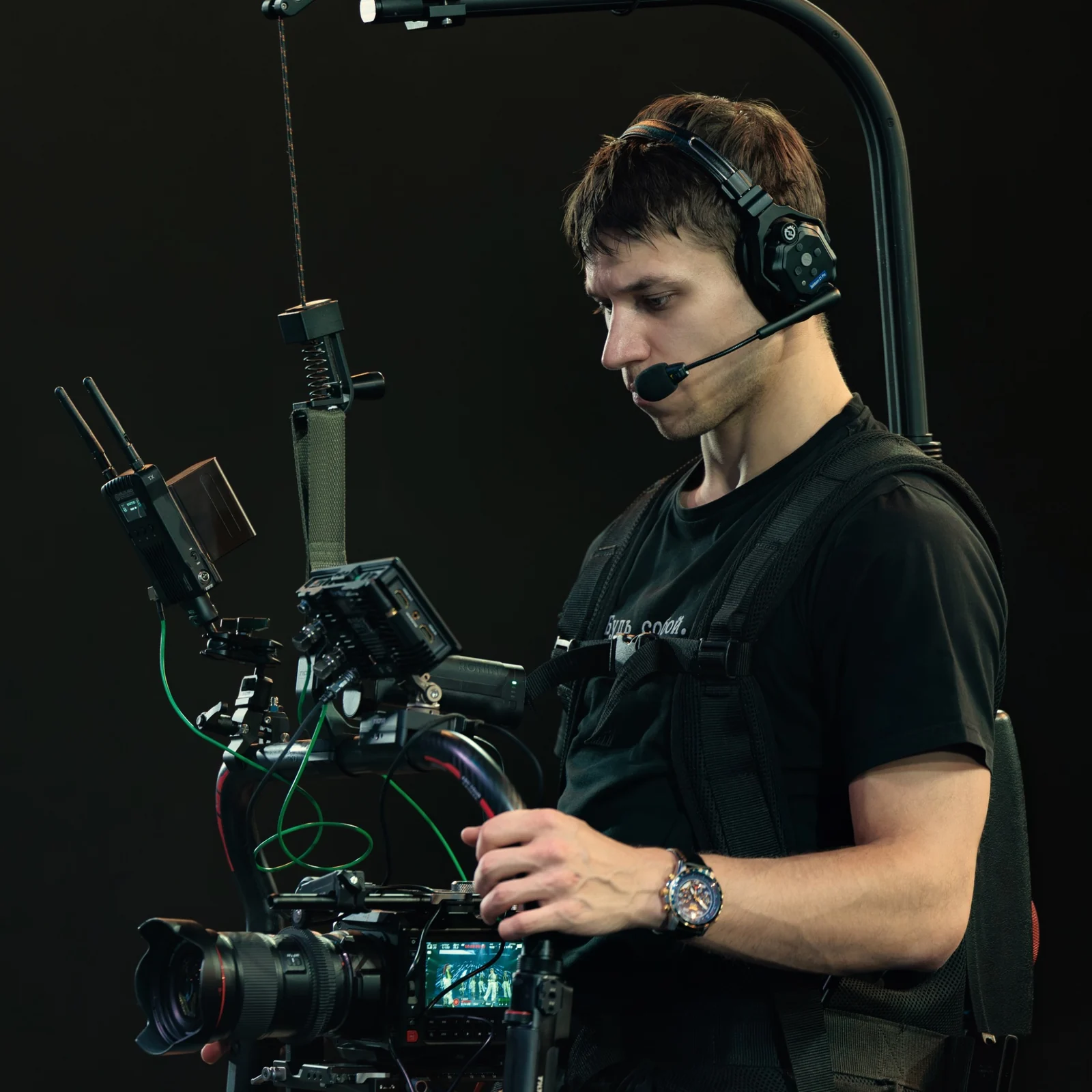 Filming inside a historic theatre