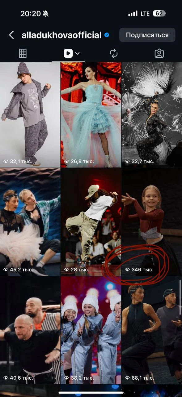 Instagram performance case with 346 thousand views